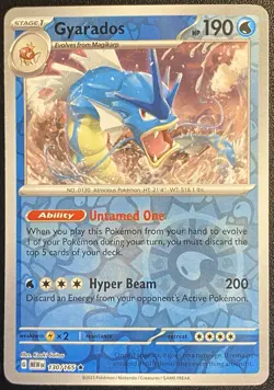 Gyarados Reverse Holo Rare 130/165 Pokemon TCG Scarlet & Violet 151 NM Free Ship - Image 1