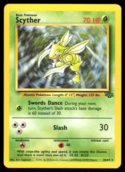 POKEMON SCYTHER JUNGLE 26/64 UNLIMITED RARE HP - Image 1