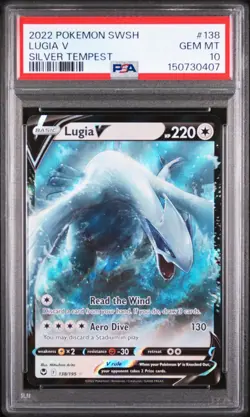 2022 POKEMON SWORD & SHIELD SILVER TEMPEST #138 LUGIA V PSA 10 - Image 1