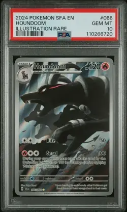2024 POKEMON SFA EN-SHROUDED FABLE ILLUSTRATION RARE #066 HOUNDOOM PSA 10 - Image 1