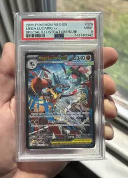 Pokemon 2025 Mega Evolution Mega Lucario EX 179/132 SIR PSA 9 Mint - Image 1