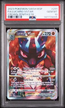 Pokemon 2023 Lucario VSTAR SWSH291 Black Star Promo Crown Zenith GEM MINT PSA 10 - Image 1