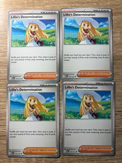 Pokemon 4x Lillie's Determination 119/132 Me01: Mega Evolution Regular.Play Set. - Image 1