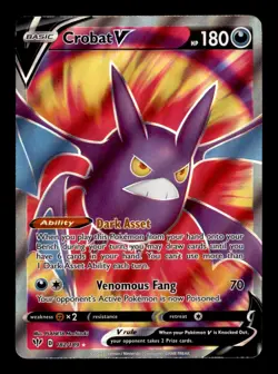 CROBAT V 182/189 HOLO ULTRA RARE DARKNESS ABLAZE NM/M - Image 1