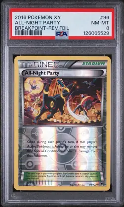 PSA 8 All-Night Party 96/122 Reverse Holo Umbreon Pokemon Breakpoint LOW POP - Image 4