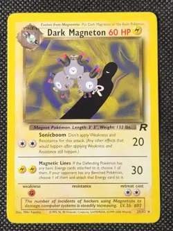 Played (LP) Dark Magneton Non-Holo #28 Team Rocket Pokemon TCG - Image 1