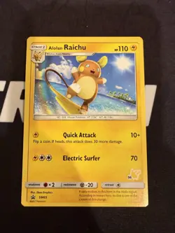 Alolan Raichu Pikachu Stamped SM65 Battle Academy Non Holo Pokemon Card LP - Image 4