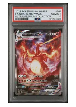 2022 POKEMON SWSH BLACK STAR PROMO #261 FULL ART/CHARIZARD VMAX PSA 10 - Image 1