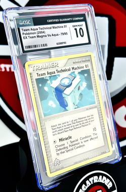 ‼TOP POP 4 VINTAGE‼Pokemon EX Magma V Aqua TEAM AQUA TECH MACHINE #79 CGC 10 - Image 3