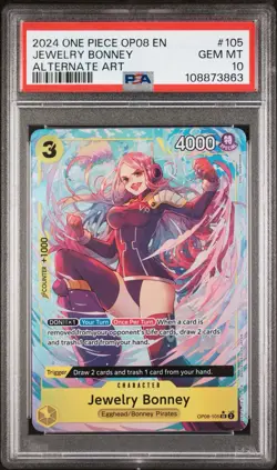 2024 ONE PIECE OP08-TWO LEGENDS ALTERNATE ART #105 JEWELRY BONNEY PSA 10 - Image 1