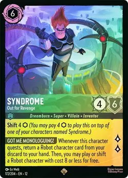 Cold Foil SYNDROME OUT FOR REVENGE 1x Rare Disney Lorcana NM - Image 1