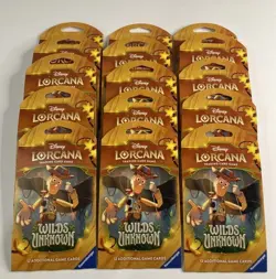 Disney Lorcana TCG: Wilds Unknown Sleeved Packs Lot of 15 Brand New Factory Seal - Image 1