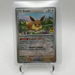 Prismatic Evolutions Eevee 074/131 Pokemon Day 2025 Stamped Promo Holo Reverse - Image 1