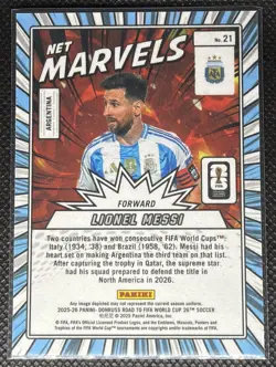 2025 Panini Donruss Road to FIFA World Cup 26' Lionel Messi #21 Net Marvels - Image 2