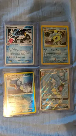 Pokemon TCG Gyarados Card Lot of 4 (Firered & Leafgreen Ex, Base Set, Supreme) - Image 1