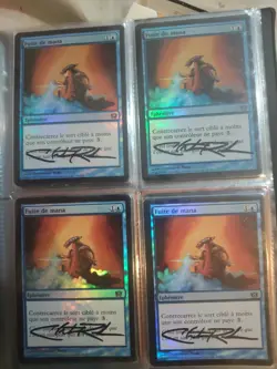 1x Signed Mana Leak Foil Signed 8th Or 9th Edition French Christopher Rush MTG - Image 1