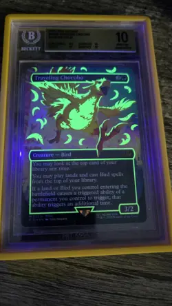 MTG Traveling Chocobo (Borderless) (Neon Ink Yellow) Final Fantasy Foil BGS 10 - Image 3