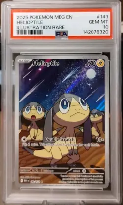 2025 Pokemon Helioptile 2025 Mega Evolutions IR Full Art Rare PSA 10 GEM MINT🔥 - Image 1