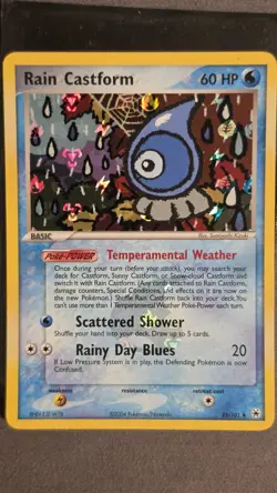 Pokemon TCG Rain Castform 23/101 Hidden Legends Reverse Holo Rare Basic 60 HP - Image 1
