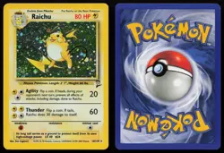 Raichu 16/130 Holo Rare Base Set 2 Pokemon English SWIRL NM - Image 3