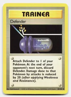 Defender 80/102 Uncommon Base Set Unlimited Pokemon MP - Image 1