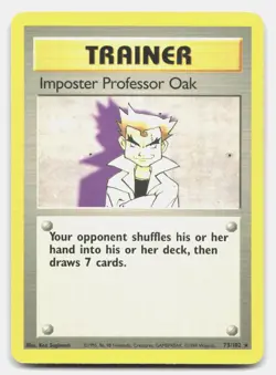 Imposter Professor Oak 73/102 Rare Base Set Unlimited Pokemon MP - Image 1