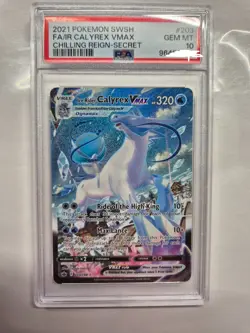 PSA 10 Ice Ryder Calyrex Vmax Alt Art 2021 Pokemon SWSH Chilling Reign #203 - Image 1