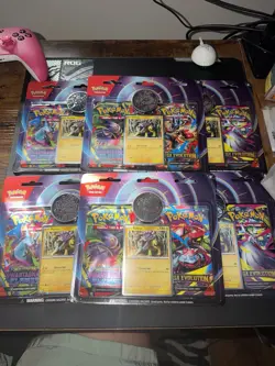 Pokemon TCG, Mega Evolution 2-Pack Blister (Raikou Cosmos Promo) SIX PACK LOT x6 - Image 1