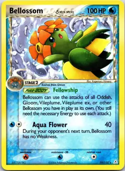 Bellossom 19/110 Rare Holon Phantoms Pokemon LP - Image 1