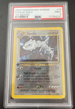 2000 POKEMON NEO GENESIS 1ST EDITION #15 STEELIX-HOLO PSA 9 - Image 1