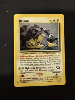 Raikou Pokemon Unlimited Holo Neo Revelation 13/64 2001 SWIRL💫 - Image 1