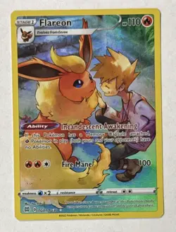 2022 Pokemon TCG Flareon TG01/TG30 Brilliant Stars Trainer Gallery Holo *READ* - Image 1