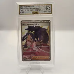 2025 POKEMON JOURNEY TOGETHER ULTRA RARE IRIS'S FIGHTING SPIRIT AGS MINT+ 9.5 - Image 1