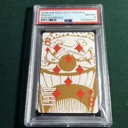 2016 ONE PIECE FILM: GOLD PLAYING CARDS 8 OF DIAMONDS BUGGY PSA 8 - Image 1