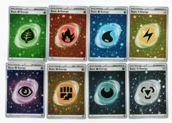 🔵 HD COSMOS HOLO 🔵 151 SVE 001-008 Complete set of 8 Energy Pokemon Cards - Image 1