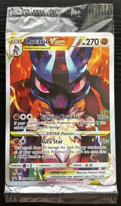 Pokemon TCG Lucario VSTAR SWSH291 Sword Shield Black Star Promo Holo Card SEALED - Image 1