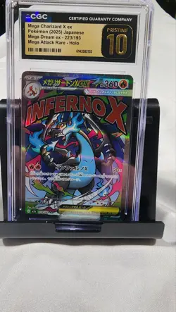 CGC Pristine 10 Mega Charizard X ex Mega Dream ex JP 2025 Holo 223/193 - Image 1