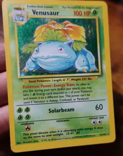 Venusaur 15/102 Additional Yellow Ink Error Misprint Base Set Pokemon Card HP ^ - Image 3