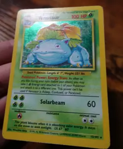 Venusaur 15/102 Additional Yellow Ink Error Misprint Base Set Pokemon Card HP ^ - Image 4