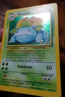 Venusaur 15/102 Additional Yellow Ink Error Misprint Base Set Pokemon Card HP ^ - Image 5