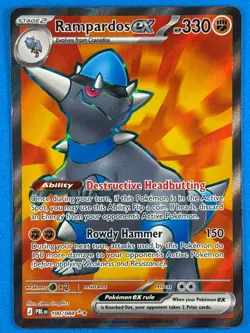 Pokemon Rampardos EX #100/084 Ultra Rare HOLO Full Art ME05 Pitch Black 2026 - Image 1