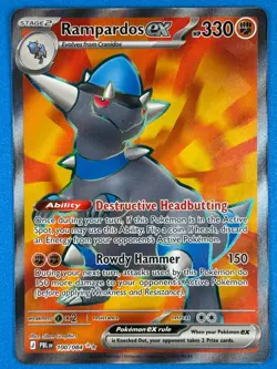Pokemon Rampardos EX #100/084 Ultra Rare HOLO Full Art ME05 Pitch Black 2026 - Image 2