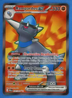 Pokemon Rampardos EX #100/084 Ultra Rare HOLO Full Art ME05 Pitch Black 2026 - Image 3
