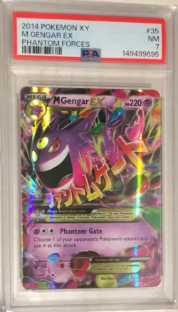 2014 Pokemon XY Phantom Forces PSA 7 Mega M Gengar EX Holo #35 - Image 1