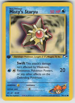Misty's Staryu 90/132 Common Gym Heroes Pokemon 1st Edition Lightly Played - Image 1