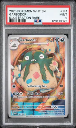 PSA 9 - GARBODOR - 141/086 WHT EN-WHITE FLARE ILLUSTRATION RARE POKEMON - Image 1