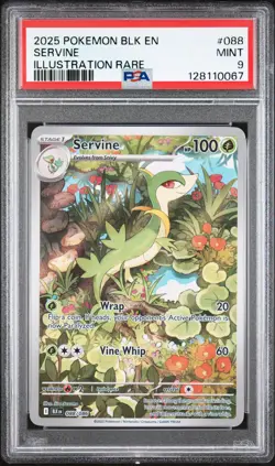 PSA 9 - SERVINE - 088/086 BLK EN-BLACK BOLT ILLUSTRATION RARE POKEMON - Image 1