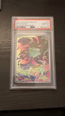 Pokemon Company 2025 Bulbasaur ME01 Illustration Rare Holo 133/132 PSA 10 EN - Image 1