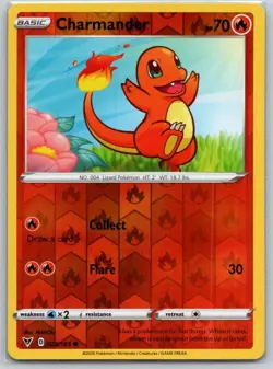 Charmander 023/185 Common Vivid Voltage Pokemon Reverse Holo Near Mint - Image 1