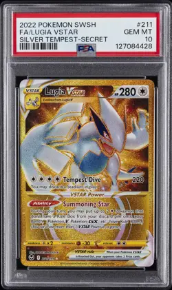 2022 POKEMON SWORD & SHIELD SILVER TEMPEST SECRET FULL ART/LUGIA VSTAR PSA 10 - Image 1